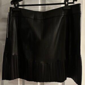 Black Vegan leather Mini Skirt - Size 12 (New)
